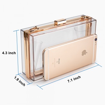 Women Acrylic Clear Purse Cute Transparent Crossbody Bag Lucite See Through Handbags Evening Clutch Events Stadium Approved